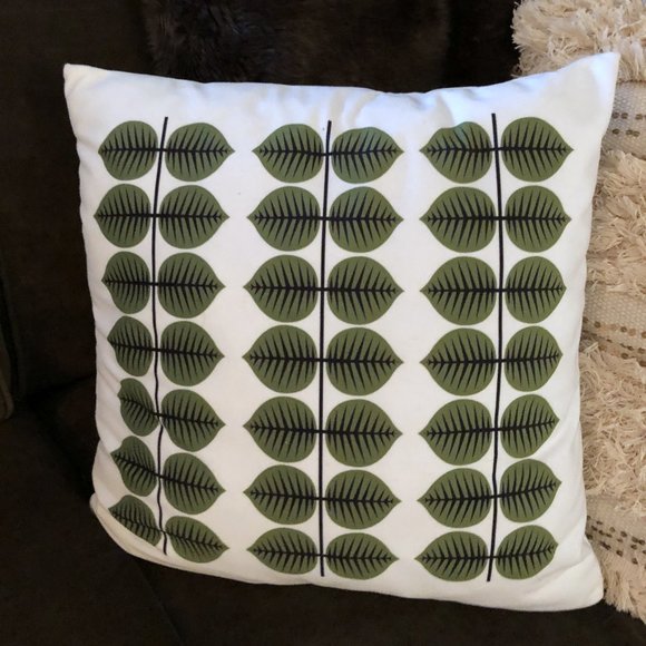 Retro Danish Modern Berså Mod Green  Scandinavian Throw Pillow - Picture 3 of 6